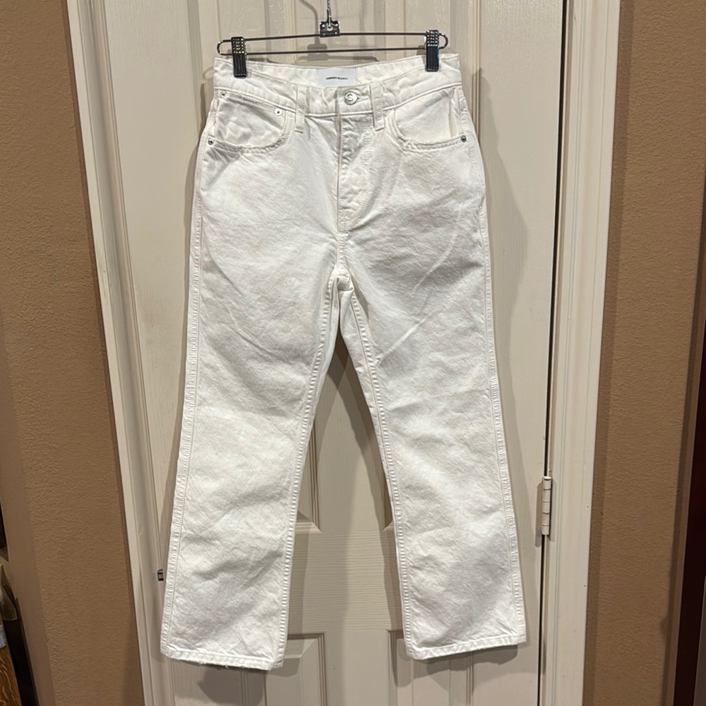 Current/Elliot White Ankle Cropped Jeans. Sz 24